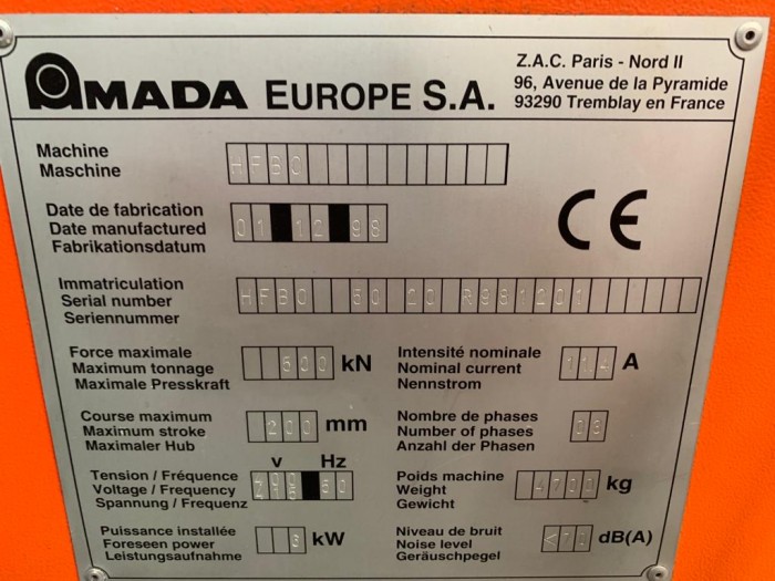 AMADA HFB 50-20 STOCK NO 01898 - Image 3