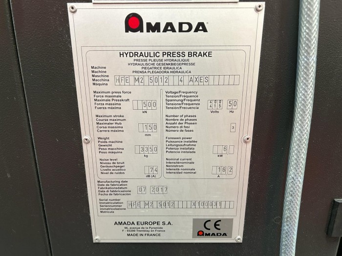 AMADA HFE MK2 50-12 STOCK NO 01931 - Image 3